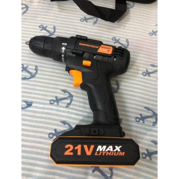 21V Cordless Drill with 2 Batteries & Charger,3/8-Inch Keyless Chuck Power Drill - Picture 2 of 2